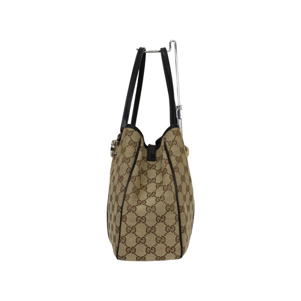 Gucci shoulder brown black GG Tote Bag handbag Twins leather canvas